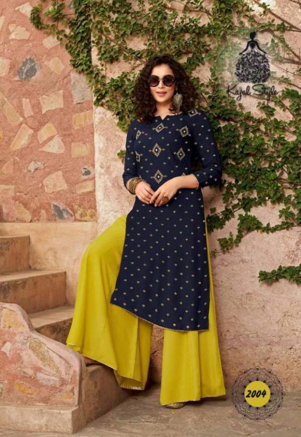 Kajal Style Fashion Galaxy 2 Stylish Look Designer Party Wear Kurti With Bottom Collection